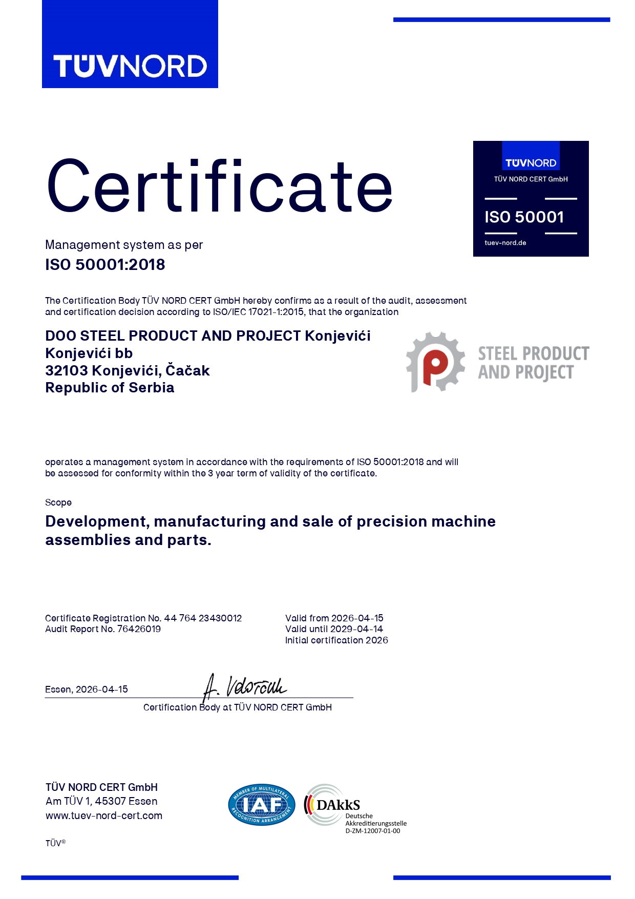 certificate